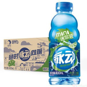 脉动（Mizone）青柠口味 维生素饮料 400ml*15瓶 整箱装